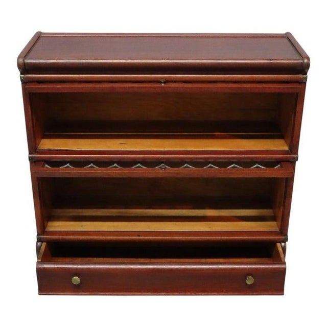 Arts & Crafts Arts & Crafts Mahogany & Leaded Glass Barrister Bookcase With Drawer C1910 For Sale - Image 3 of 10