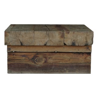 Small Brutalist Pine Coffee Table, 1970s For Sale