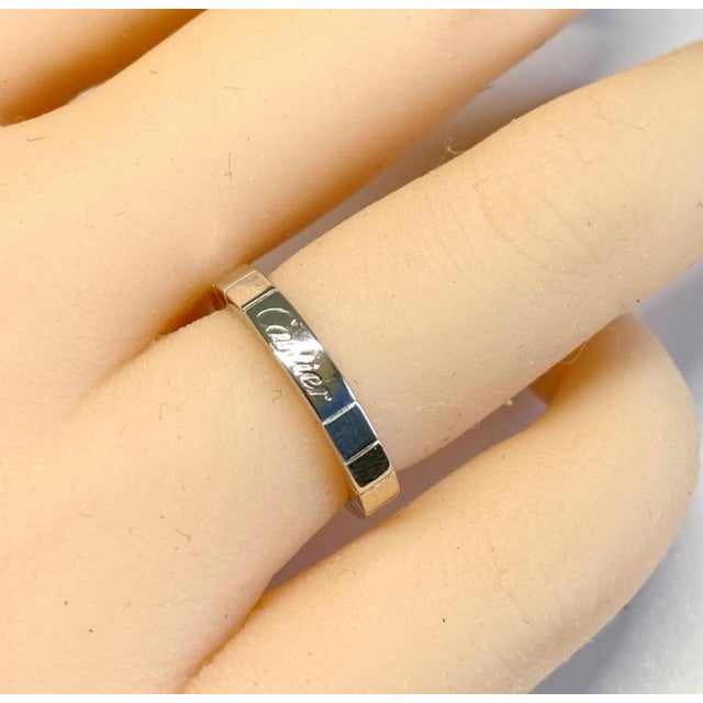 Metal Vintage Vintage 3.25 MM Maillon Panthere Ring 18 Karat White Gold Size 5.75 For Sale - Image 7 of 9