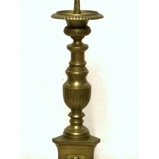 Antique Brass Altar Candlestick from Unbekannt, 1890s For Sale - Image 5 of 7