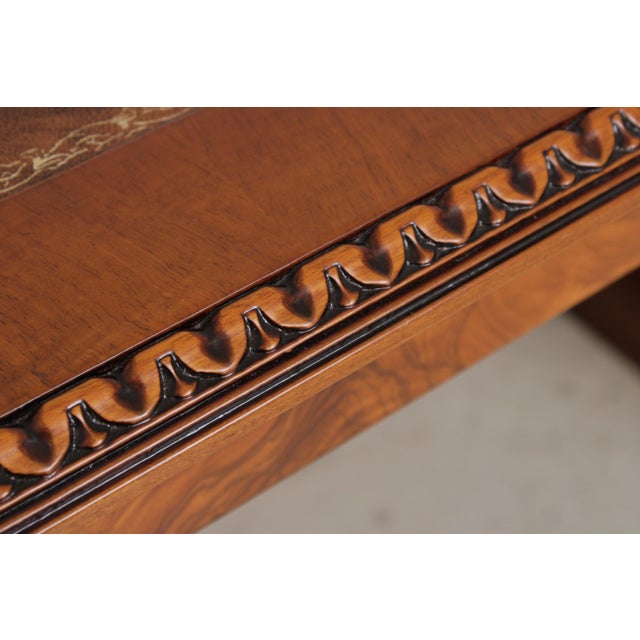 Francesco Molon Leather Top Office Writing Desk Computer Credenza For Sale - Image 11 of 18