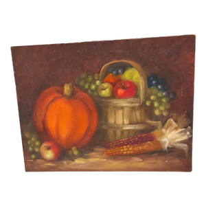 Original Painting Still Life Fall Theme! Vintage
