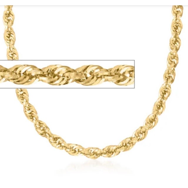 Vintage 14 Karat Yellow Gold 49.2 Gm, Rope Chain, 3.3 mm Necklace, 36 " Long 3.3 MM wide 36 " Inches long Necklace Weight...
