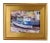 Nautical Impressionist Fishing Boats Docked at Nantucket Harbor Painting W/ Antiqued Gold Frame For Sale - Image 3 of 8