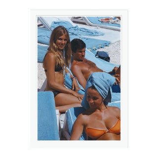Contemporary George Hamilton and Alana Collins 1968 by Slim Aarons White Framed C-Print For Sale