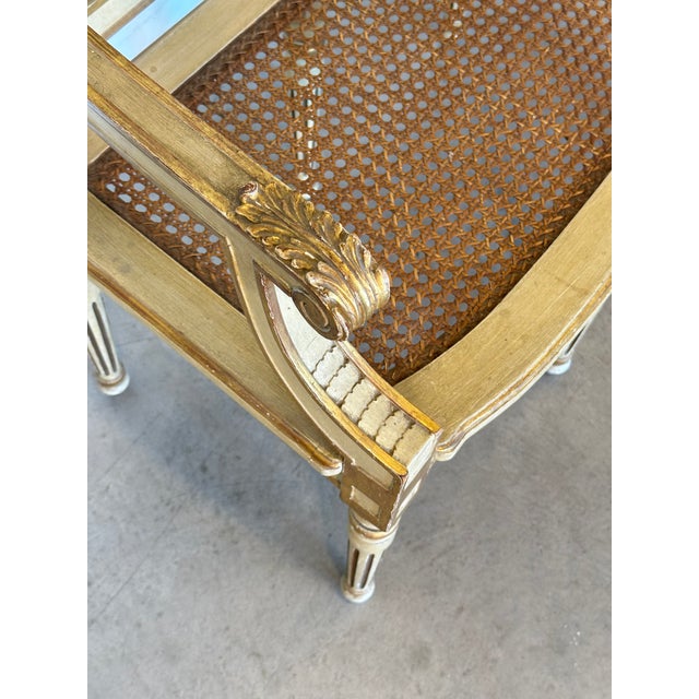 Bench in Lacquered Wood and Vienna Straw, 1960s For Sale - Image 9 of 10