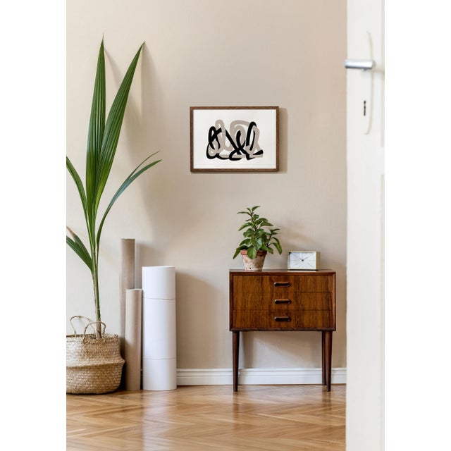 “symbiotic strings” is a series of three small studies of acrylic on paper created in 2024 by amanda andersen. minimal...