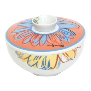 Vintage Rosenthal After Andy Warhol Porcelain Flower 2 Part Bowl or Sugar Bowl