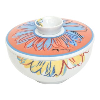 Vintage Rosenthal After Andy Warhol Porcelain Flower Bowl or Sugar Bowl, 80's For Sale