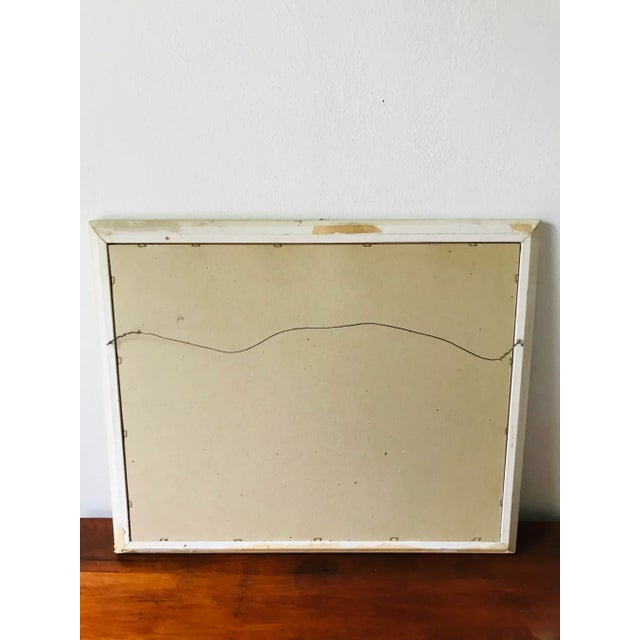 Blue Vintage Cottage-Core Cabin on a Lake Oil Painting - Framed For Sale - Image 8 of 9