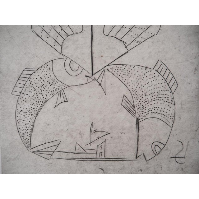 Léopold Survage, Fishes, 20th-Century, Original Etching For Sale - Image 4 of 6