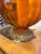 1960s Hollywood Regency Amber Glass Globe Lamp For Sale In Portland, OR - Image 6 of 11