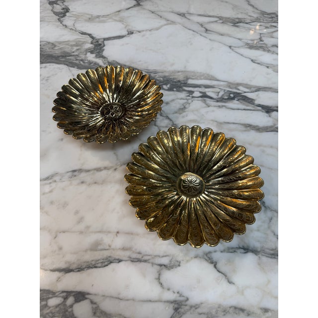 1970s Vintage Solid Brass Pedestal Bowl For Sale - Image 5 of 8