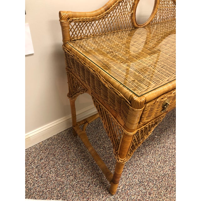 Rattan Wicker Writing Desk Chairish