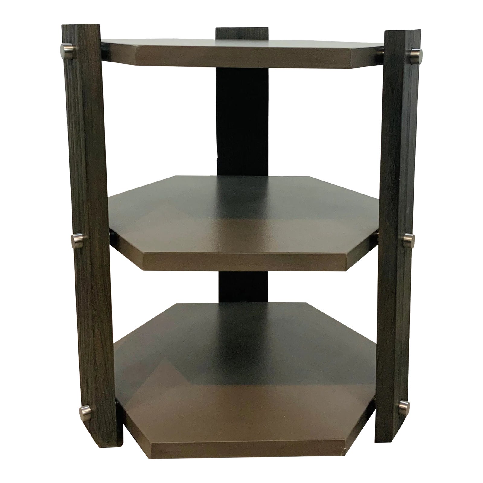 Theodore Alexander Modern Taupe Leather Hexagonal Theory Side