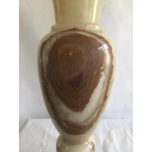 1960s Carved Onyx Urn Vase For Sale - Image 10 of 12