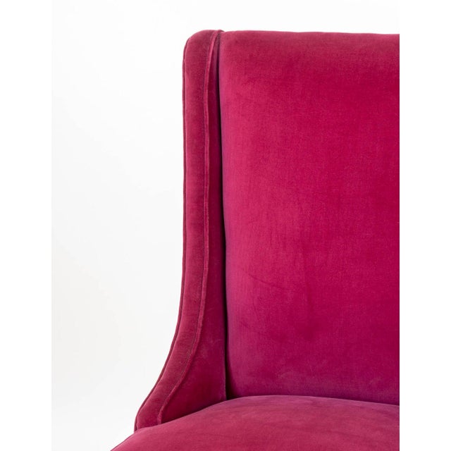 Contemporary Plum Velvet Upholstered Side Chairs, Pair For Sale - Image 3 of 5