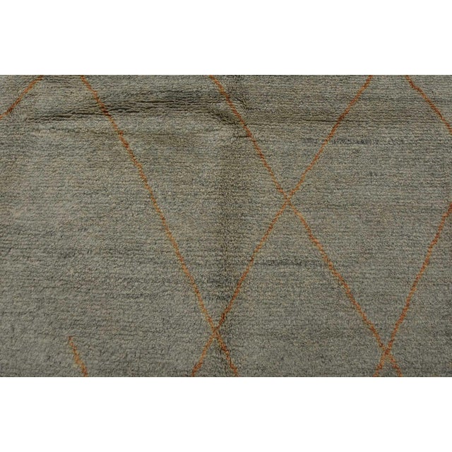 2020s Moroccan Rug 8'3'' X 9'11'' Gray Wool Contemporary Hand-Knotted Carpet For Sale - Image 5 of 12