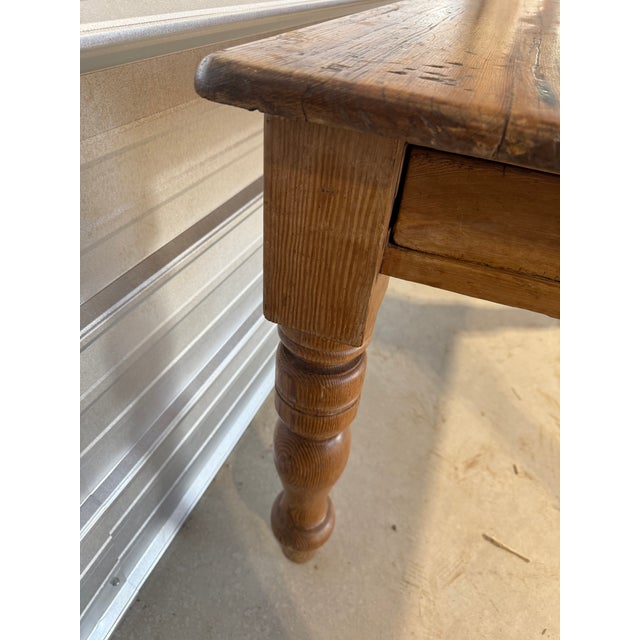 Antique Pine Table With One Drawer From England For Sale - Image 13 of 18