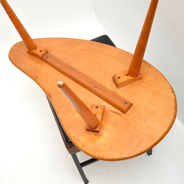 Brown Vintage Walnut Side Table, 1950s For Sale - Image 8 of 9