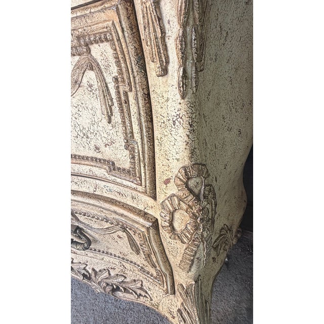 Vintage French Provincial Rococo Style Console Table With Black Top For Sale - Image 11 of 15