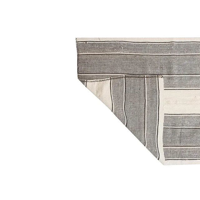 Mid 20th Century Vintage Gray & White Kilim Runner For Sale - Image 5 of 11