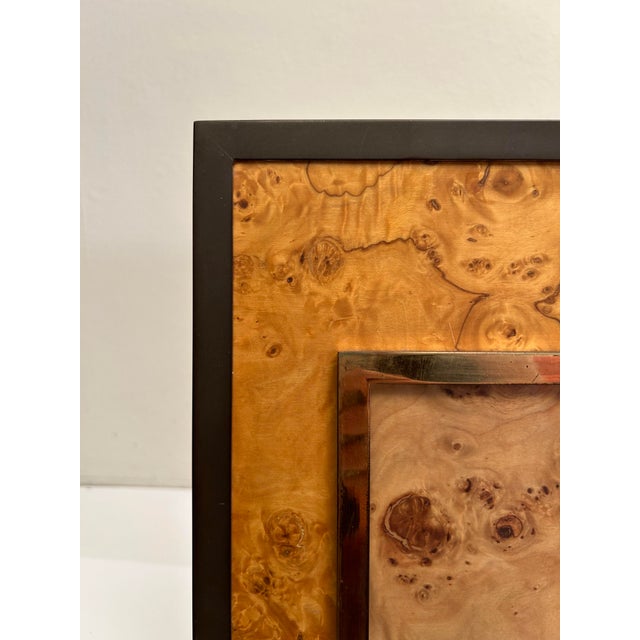 Mid-Century Modern Photo Frame in Briar Wood and Brass, Italy, 1960s For Sale - Image 3 of 10