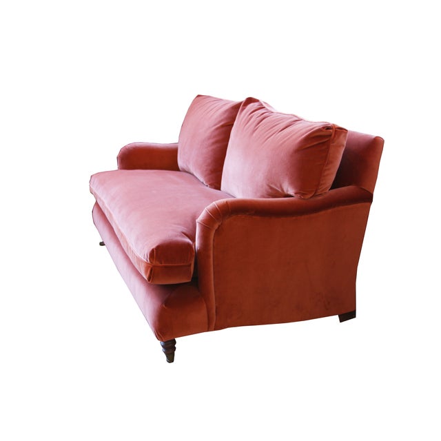 Vintage RustColored Velvet Sofa Chairish