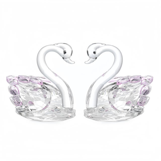 Product Title Elegant Pink Crystal Glass Swan Figurine (Set of 2) - Home Decor, Wedding Gift, Table Centerpiece Product...
