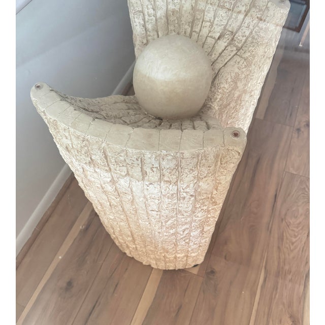 Glass Vintage Postmodern Stone Like Dining Table With Tempered Glass Top and Sculptural Base For Sale - Image 7 of 9