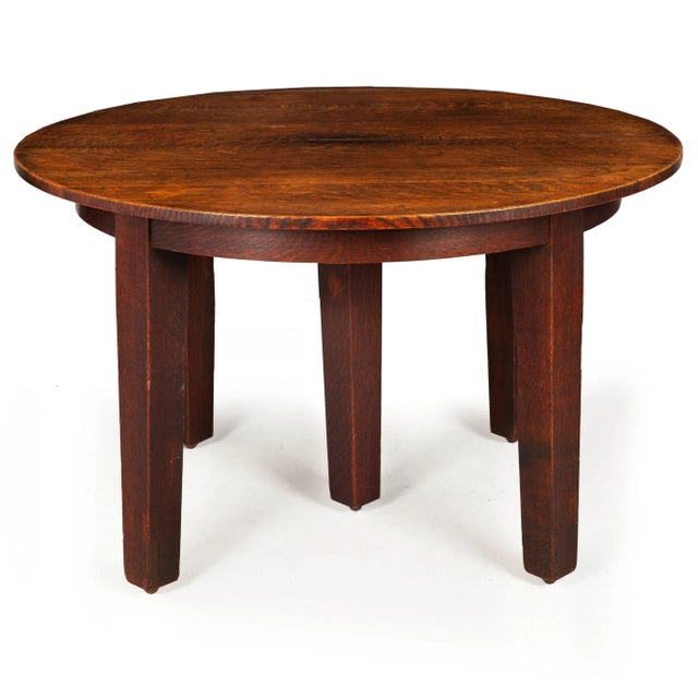 Arts & Crafts Gustav Stickley Arts & Crafts Extending Oak Dining Table No. 632 C. 1910 For Sale - Image 3 of 18