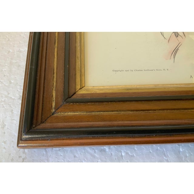 1900 - 1909 1900s Framed Harrison Fisher Lithograph “A Sketch” For Sale - Image 5 of 7