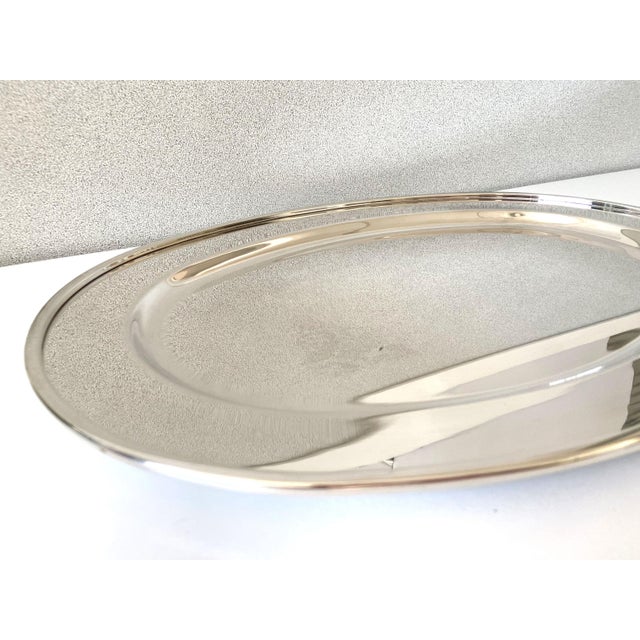 Large Stainless Steel Platter Silver from Bouillet & Bourdelle, 1940 For Sale - Image 7 of 8