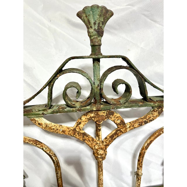 Early 1900s French Handcrafted Painted Iron Gate For Sale - Image 4 of 18