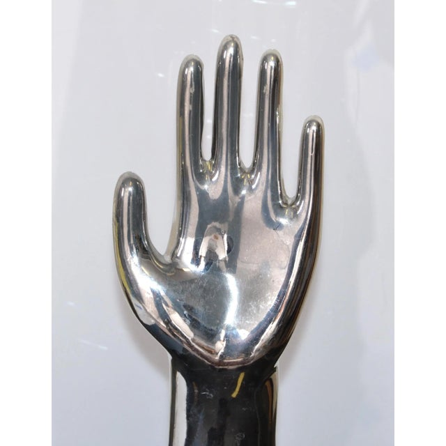 Vintage Porcelain Hand Glove Mold Nickel Plated Jewelry
