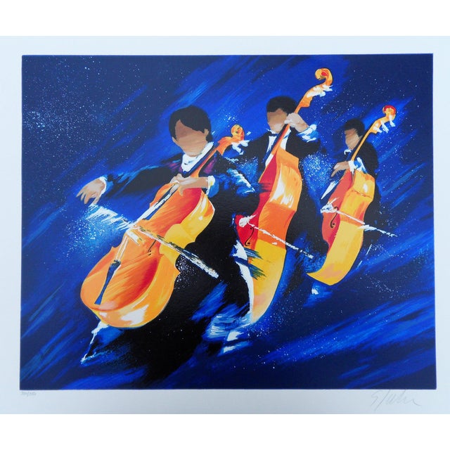 Victor Spahn, Concert trio de contrebasses, Screen Print For Sale