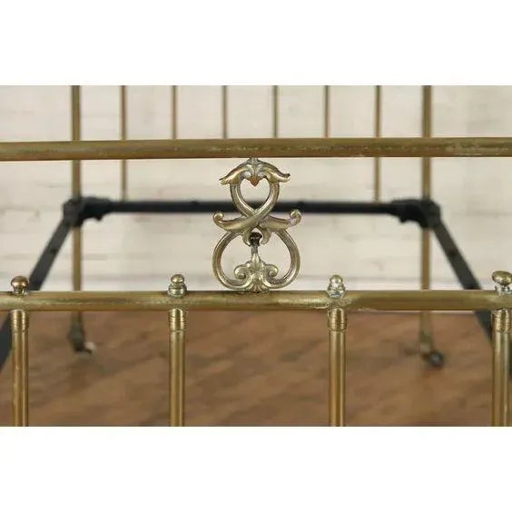 Metal Antique Brass Twin Size Canopy Bed For Sale - Image 7 of 9