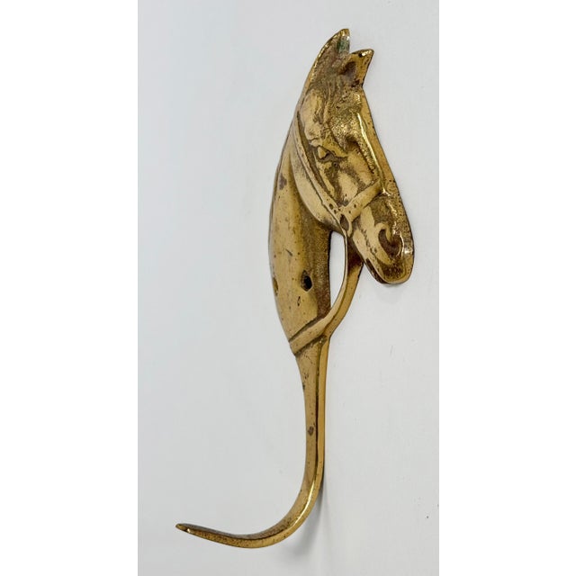 Vintage Brass Horse Wall Hook For Sale - Image 4 of 5