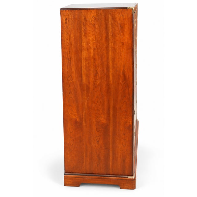 National Furniture Company 1970s National Mt. Airy Campaign-Style Tall Chest With Brass Hardware For Sale - Image 4 of 14