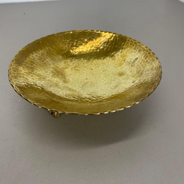 Vintage Brass Handmade Shell Plate, Germany, 1950s For Sale - Image 10 of 17