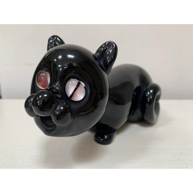 1960s Vintage Murano by Seguso Black Art Glass Cat For Sale - Image 5 of 6