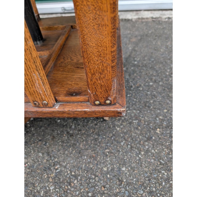 Antique John Danner Oak Five-Tier Revolving Bookcase, Canton Ohio For Sale - Image 14 of 18