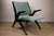 Vintage Armchair in Black Wood and Fabric, 1960s For Sale - Image 9 of 18