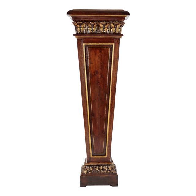 Pedestal in Wood and Marble For Sale