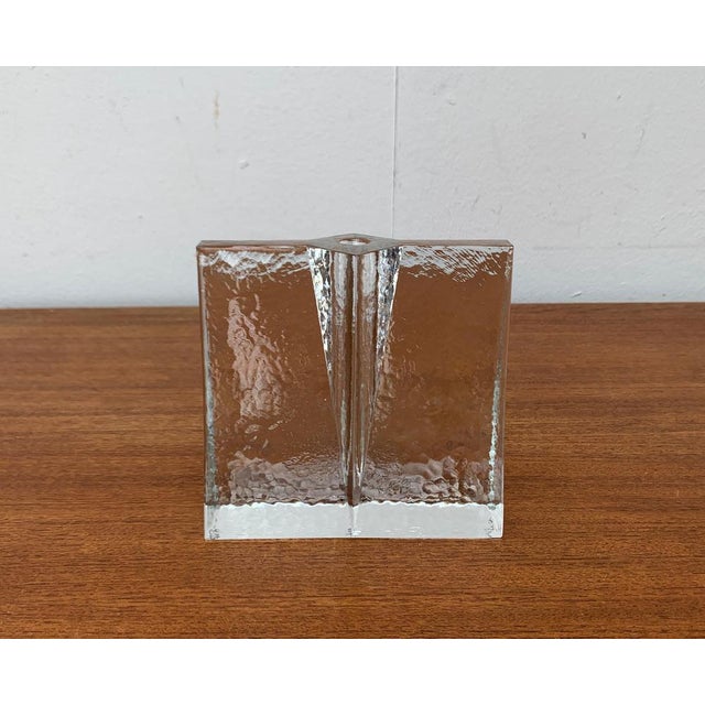 Mid-Century Modernist Glass Block Vase, 1960s For Sale - Image 17 of 18