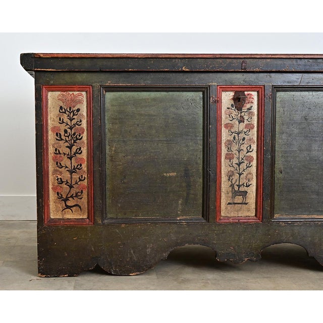 Swedish 18th Century Painted Coffer-Trunk For Sale - Image 13 of 18