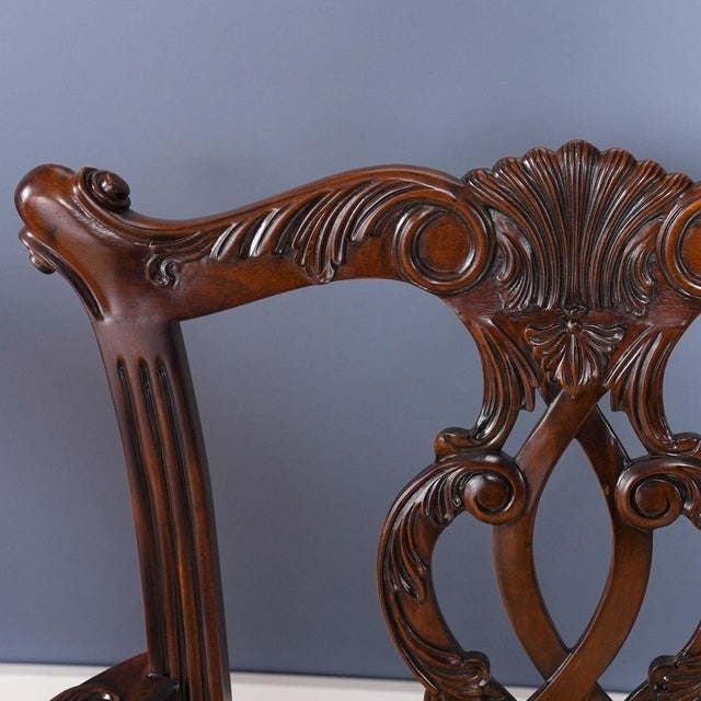 Brown Niagara Furniture Philadelphia Chippendale Chairs, Set of 10 For Sale - Image 8 of 14
