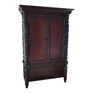 1990s Ralph Lauren Safari Collection Mahogany Armoire For Sale