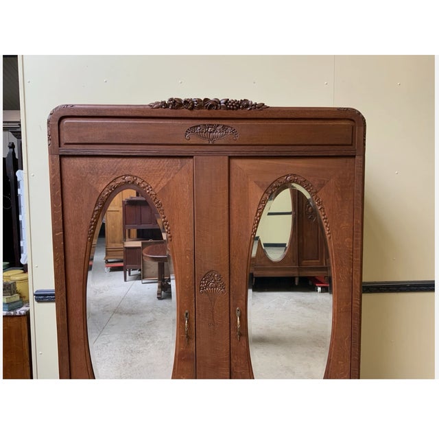 1920s Antique Art Deco Wardrobe, 1925 For Sale - Image 5 of 13