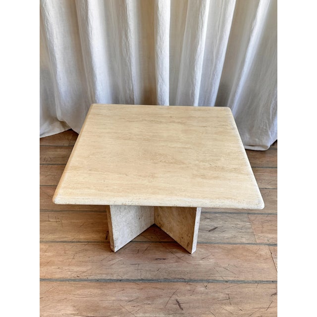 Mid-Century Modern Vintage Italian Travertine Coffee Table, 1970s For Sale - Image 3 of 10